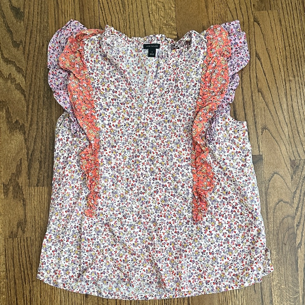 Ann Taylor Multicolor Floral Blouse
